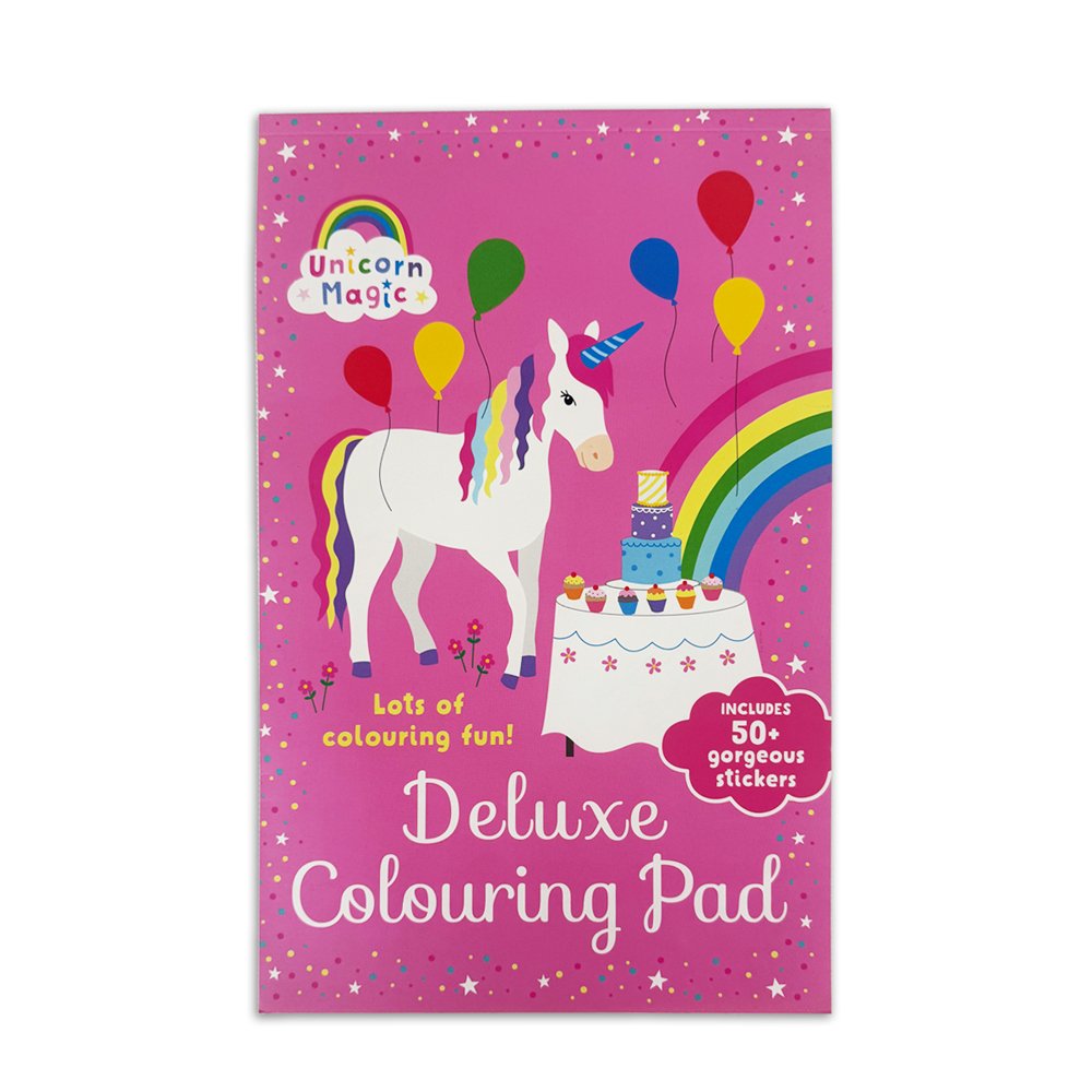 Pink unicorn coloring book for kids, children's stress relief activity book with cute unicorn illustrations